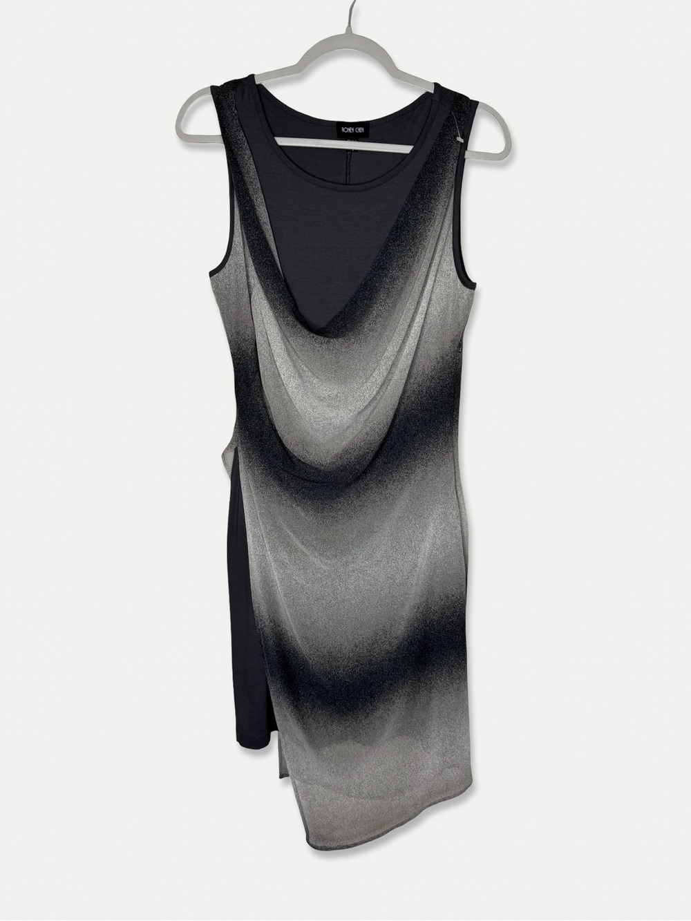 RONEN Chen Multi Length Multitoned Gray Dress Size 1 (Small) Draped Style GUC
